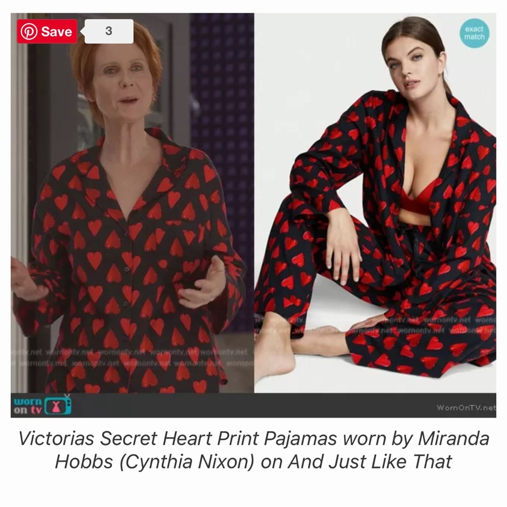 Victorias Secret‎ ASO Hearts Flannel Pajama Set